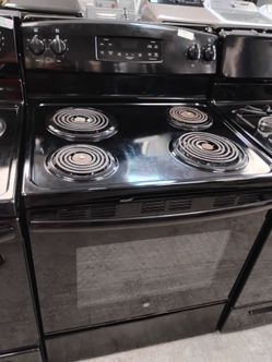 Black GE electric regular coils stove with warranty Delivery Available fee depends on address 🛣️🏠🚛