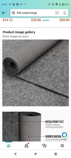 Gorilla Grip Felt and Natural Rubber Rug Pad 72 x 48 inch