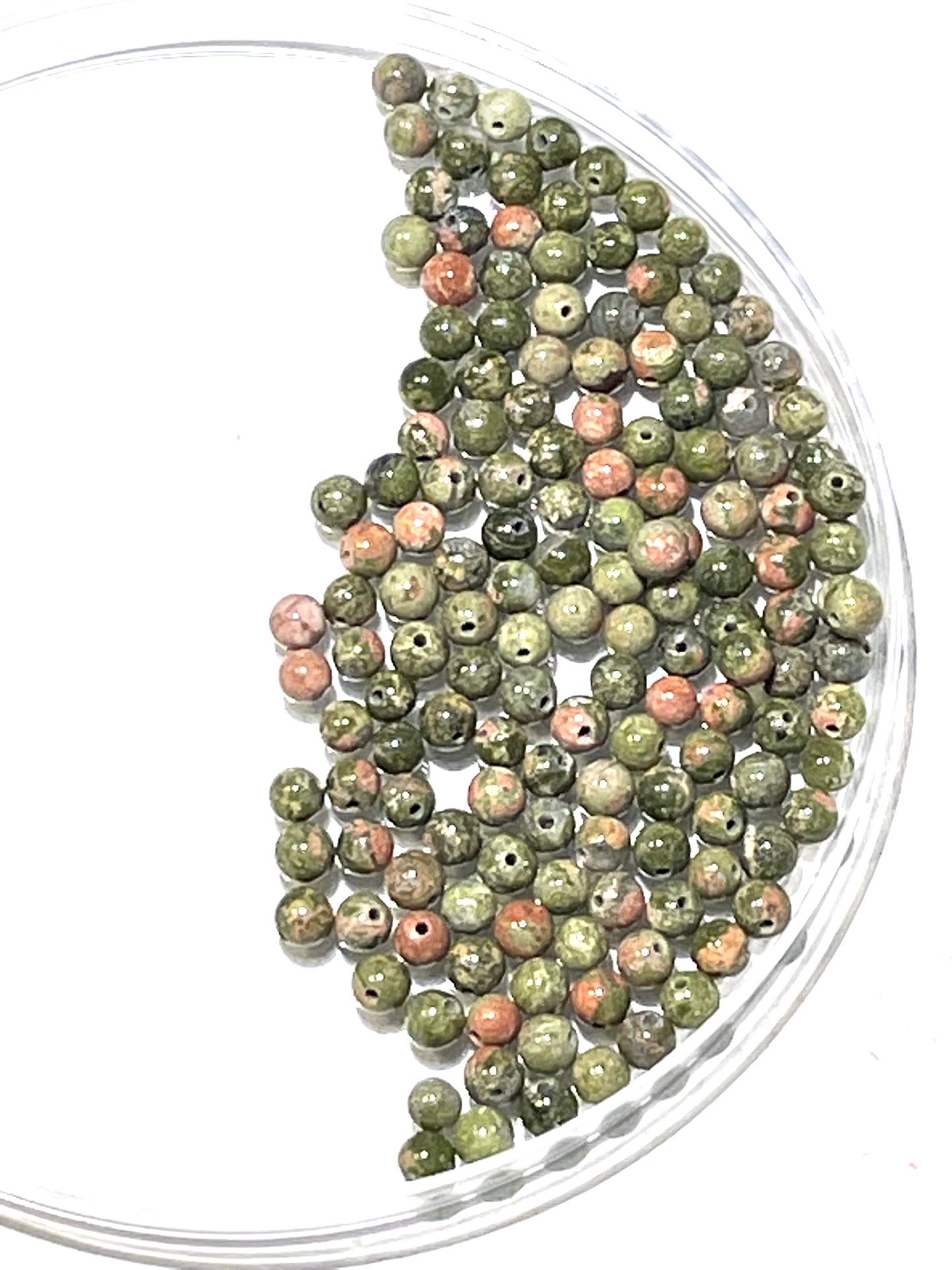 Lot Of Natural 4mm Unakite Beads