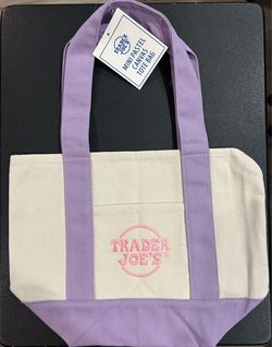 Trader Joe’s Mini Pastel Canvas Tote: Lavender (Spring limited edition)