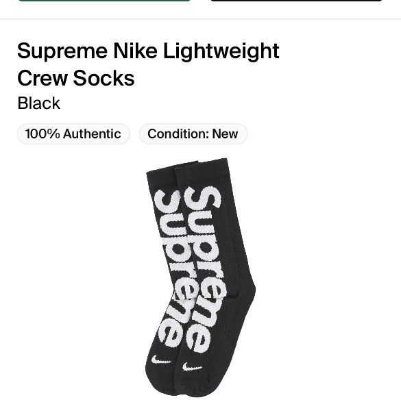 Supreme Nike Crew Socks Black