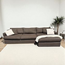 FREE DELIVERY - Create & Barrel Brown Sectional