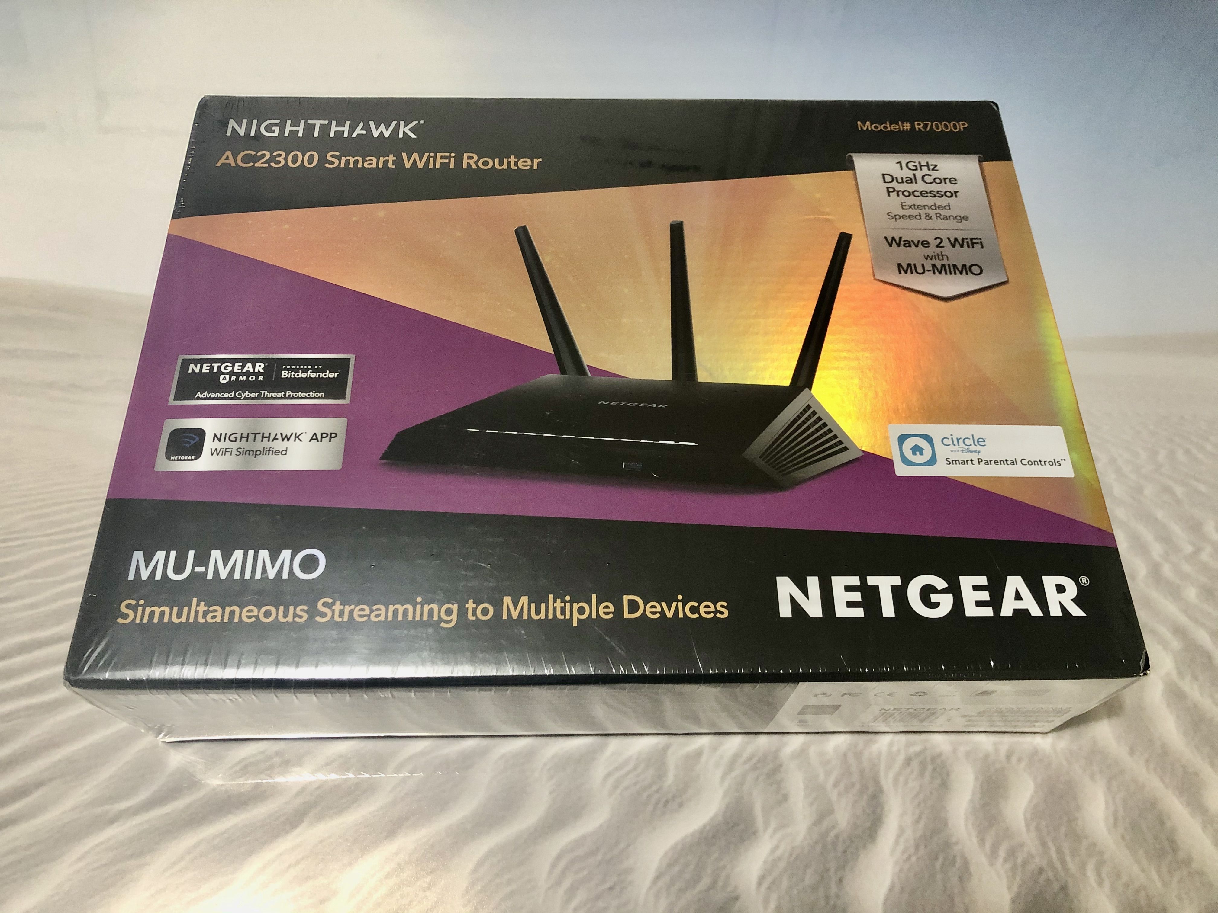 SEALED NEW! > > NETGEAR NIGHTHAWK SMART WIFI ROUTER WITH NETGEAR ARMOR
