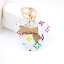 Cute Fashion Designer Trendy Minnie Mouse Leather Keychain
