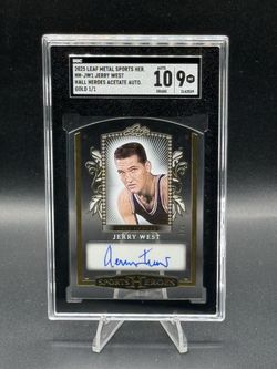 2025 Leaf Metal Sports Heroes Acetate Gold #HH-JW1 Jerry West #1/1 SGC MT 9 AUTO 10