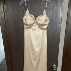 Full Length Gold Prom Dress 