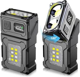 USB C Rechargeable LED Flashlight with Magnetic Base and Power Supply Function Outdoor Lighting for Outdoor Activities