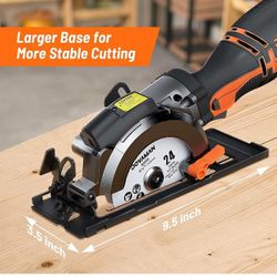 Circular Saw, 5.8A 4-1/2" Circular Saw w/Laser, Metal Auxiliary Handle, 6 Blades  A-92