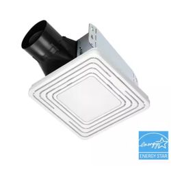 Broan-NuTone Roomside Series, White, 50 CFM, No Cut- Roomside Installation Bathroom Fan with Light, ENERGY STAR, Bathroom Exhaust Fan=464
