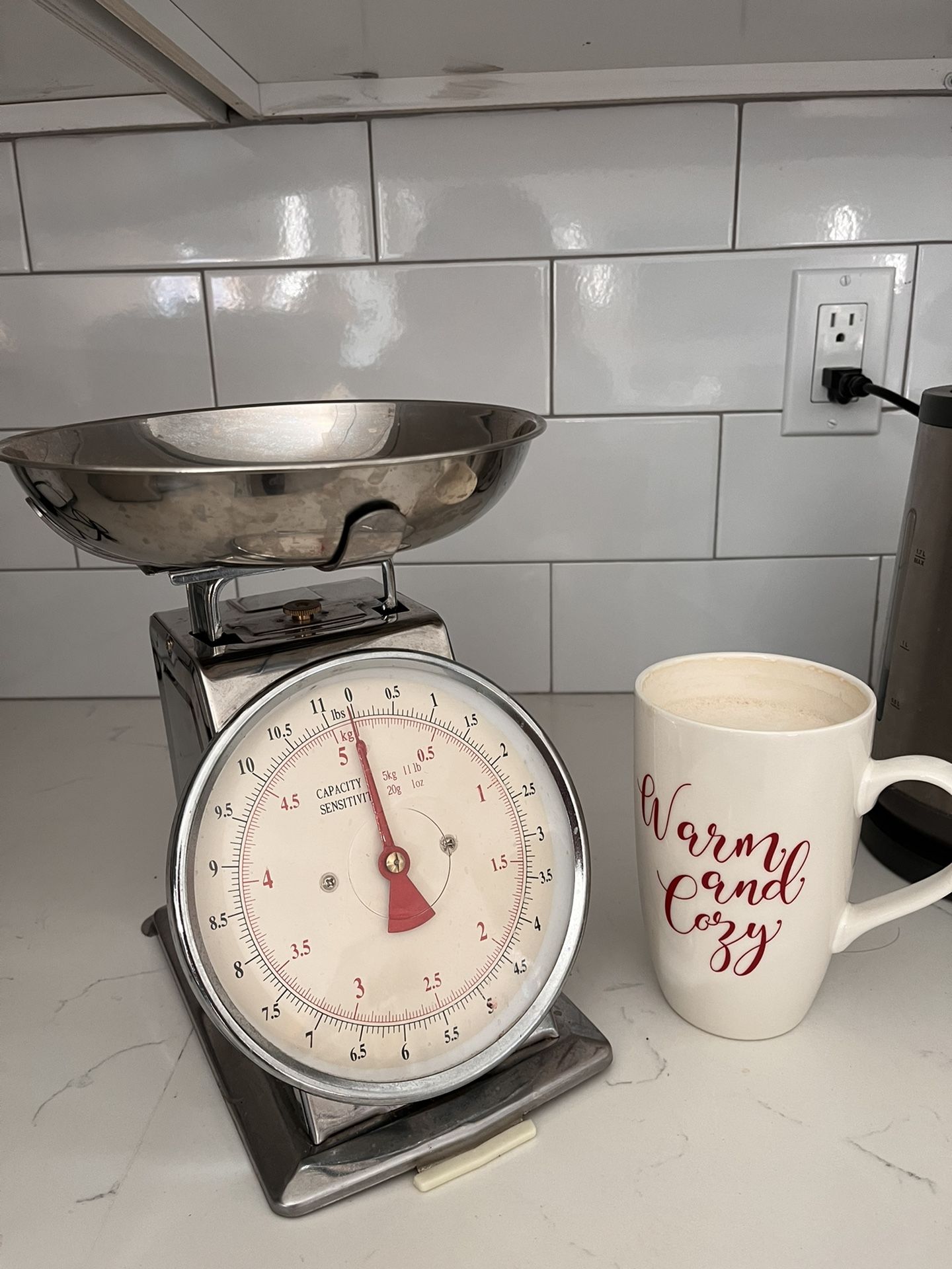 Retro Analog Kitchen Scale 11lb / 5kg capacity, Silver