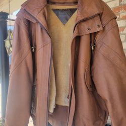 mens real leather jacket XL