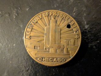 1934 Century of Progress Chicago Franklin. D Roosevelt Bronze Souvenir Coin