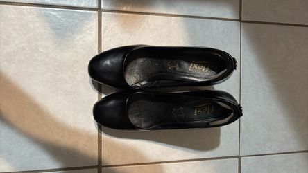 Flexi Black Leather Women's Heels