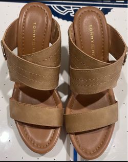 Tommy Hilfiger Tan Strappy Heeled Sandals