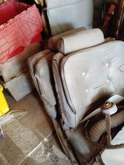 Vintage gray Leather Car Seat Cushions