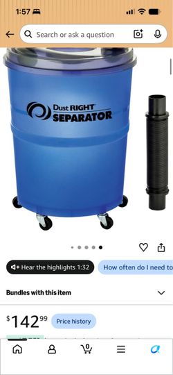 Dust Right Separator Dust Collector shop vac