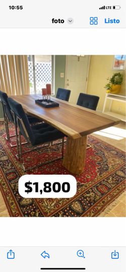 Handmade Parota table, seats 6.