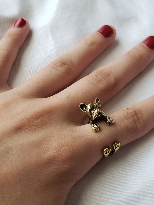 Adjustable Puppy Dog Rings Gold Silver Brand New