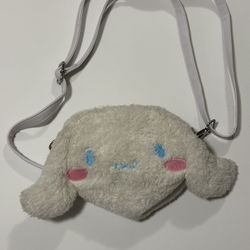 Sanrio Cinnamoroll Head Plush Fuzzy Loungefly Crossbody Bag