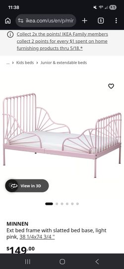 Girls bed, pink from ikea.