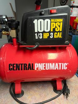 Portable Air Compressor, 3 Gallon / 100 PSI max. / 1.0 SCFM @ 40 PSI