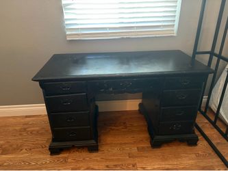 black wood desk