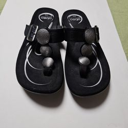 abeo Black Leather Sz 8 Sandal