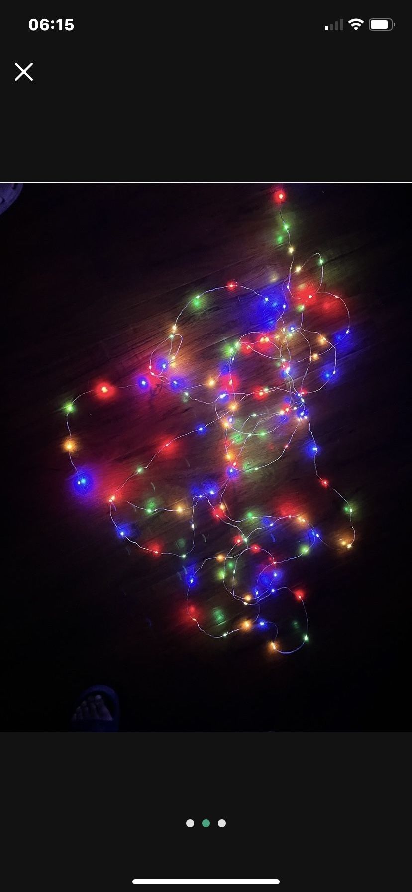 Color string lights with adjustable color and flashing frequency