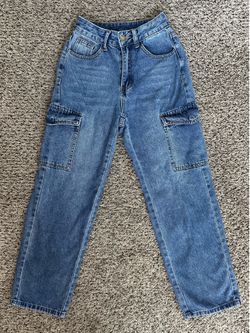 Denim cargo jeans size XXS