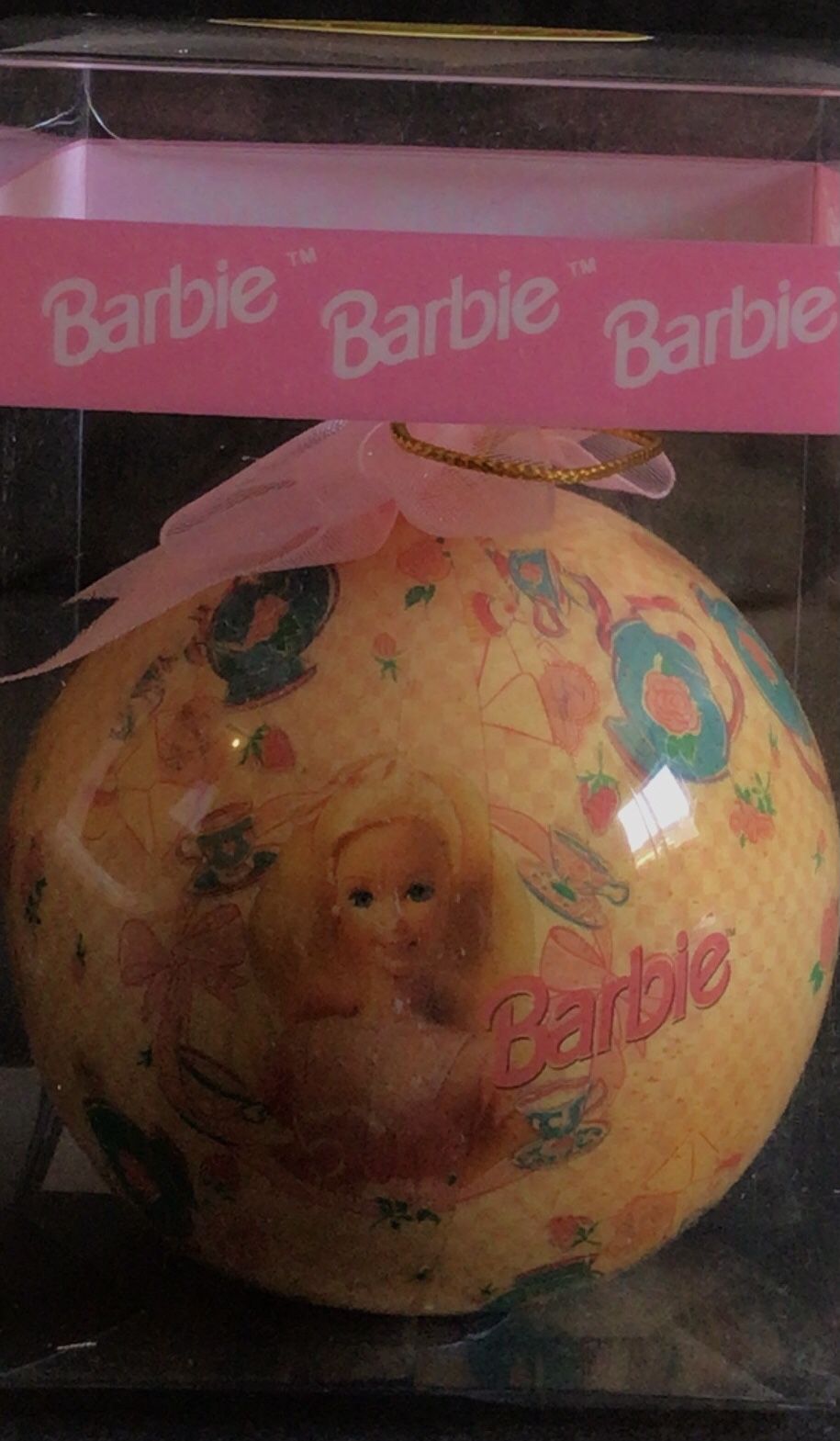 Vintage 90s Barbie Deco Ornament New In Package