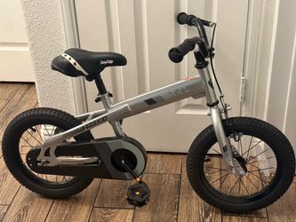 JOYSTAR 14 Inch Kids Bike with Training Wheels & Handbrake for Ages 3-5 Years Old Boys and Girls, Silver
