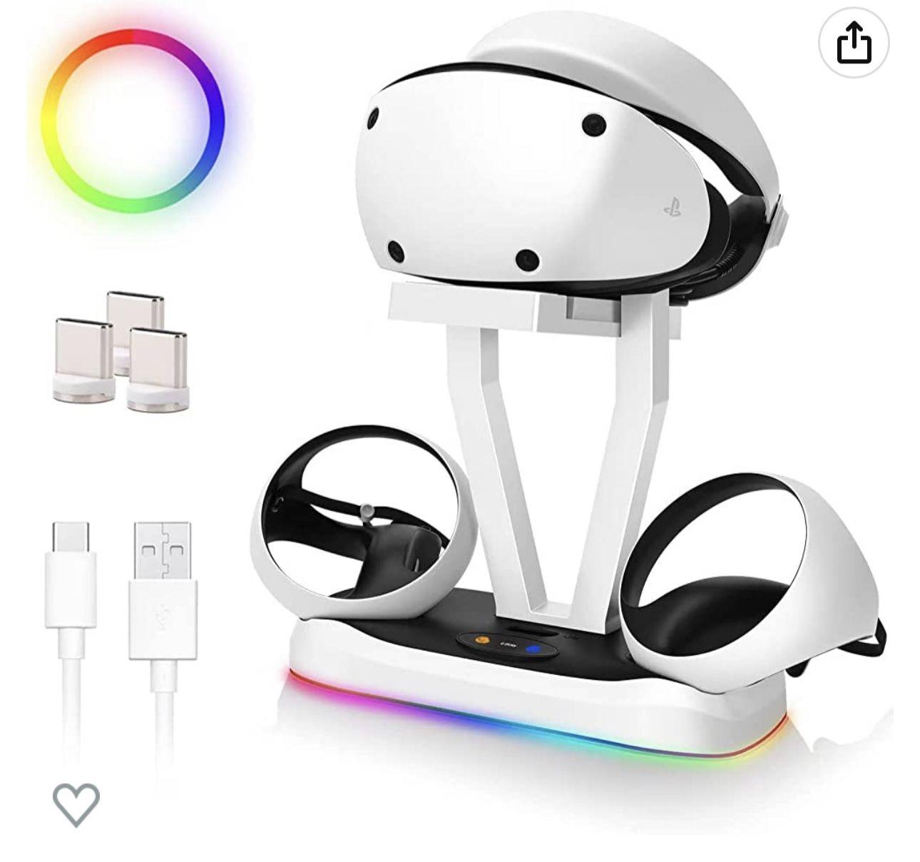 Controller Charging Dock for PlayStation PSVR2 + 2PCS Silicone Cover Skin for PS5 Controller
