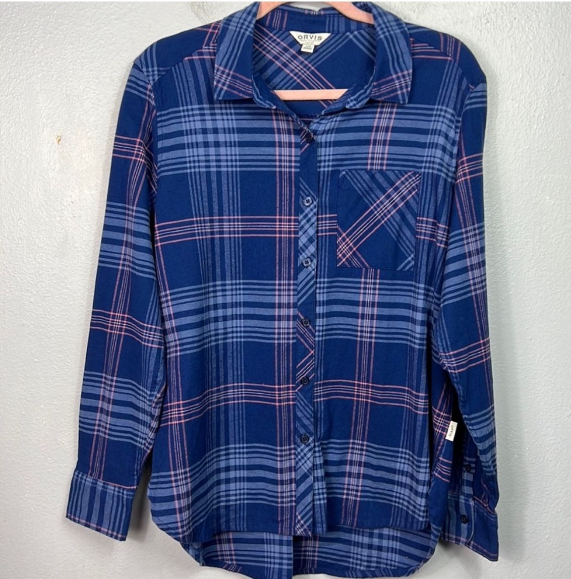 Women’s Orvis Plaid Flannel Shirt Size Medium