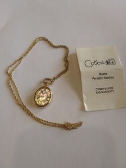 Vintage Colibri Pocket Watch Necklace