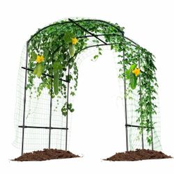 Tall Garden Arch Trellis , 87'' H x 75'' Lx 71'' WTall Metal Plant Support Trellis Archway