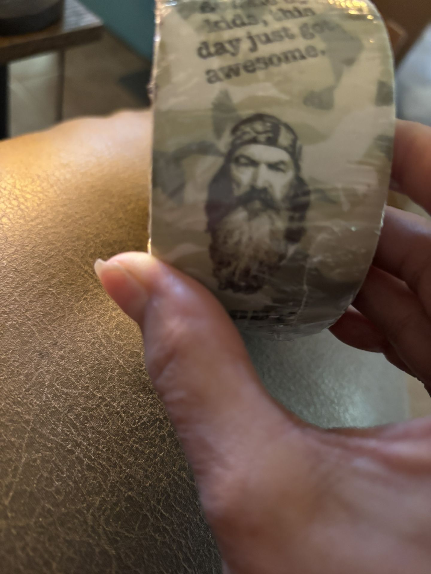 New Duck Dynasty ‘Duck’ Duct Tape Roll - featuring Phil Roberson Picture and Quotes - 1.88” x 10 yards Plastic wrap on top partially open $8