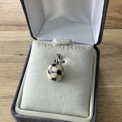 Sterling Silver, and Enameled Soccer Ball Charm