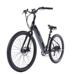 GOTRAX Adult Transit 27.5 Step Through Electric Hybrid Bike - Black