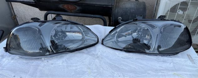 96-98 Honda Civic Smoke Clear Reflector Headlights