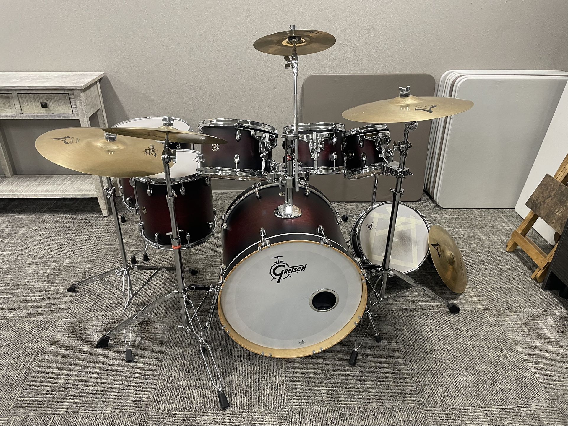 Gretsch Catalina Maple 7 piece drum set plus Ziljian cymbals