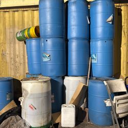 Blue 56 Gallon Bucket