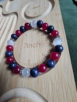 Ruby, Blue Sapphire and Selenite bracelet