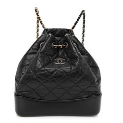Chanel Aged Calfskin Quilted Small Gabrielle Backpack Black
