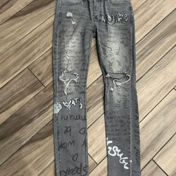 VTG DESIGNER KSUBI-VAN WINKLE HOMEWORK LIGHT GREY JEANS SIZE 32 SOLD OUT