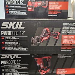 Skil PWR Core 12 Brushless Tools (Flip Drill, Reciprocating Saw, Multi-tool)