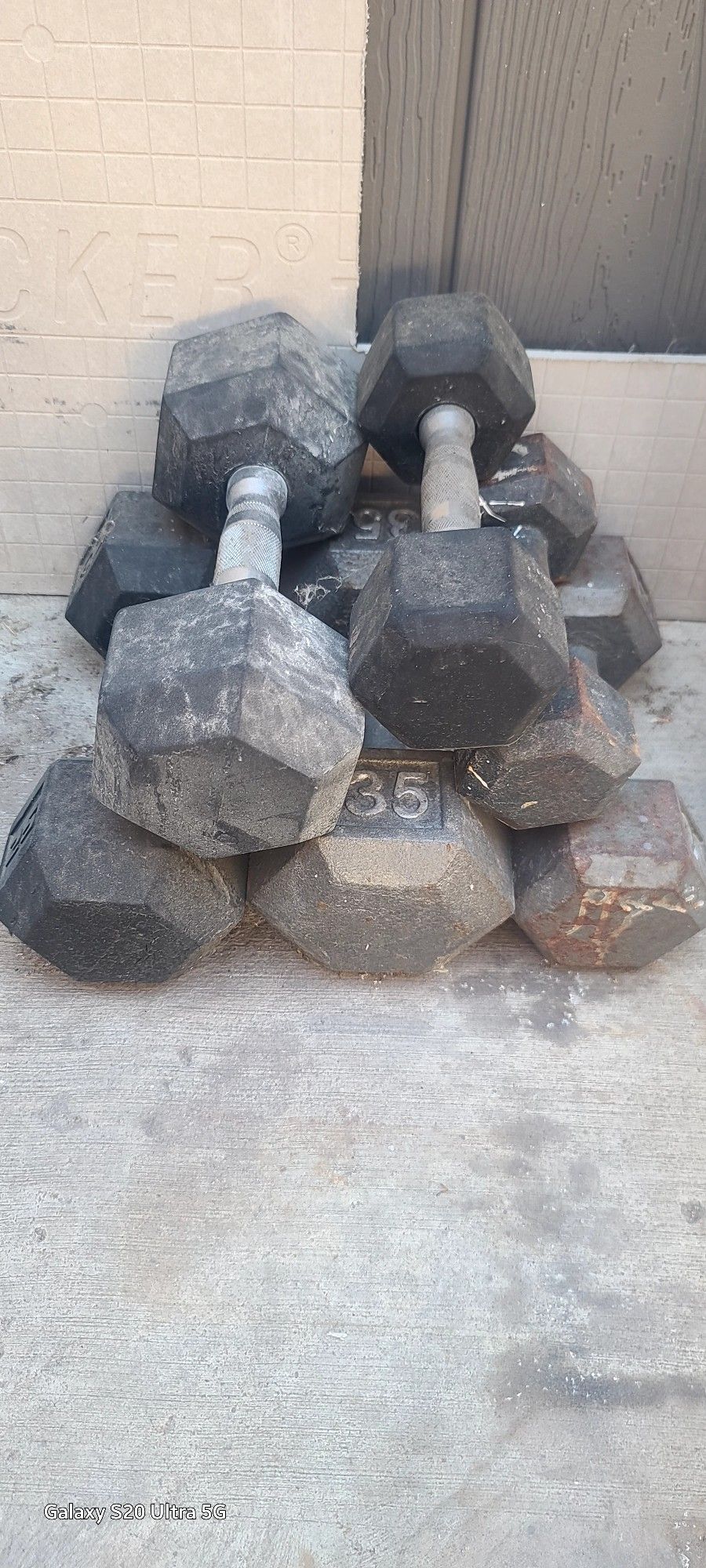 Used Weights Dumbells Set +