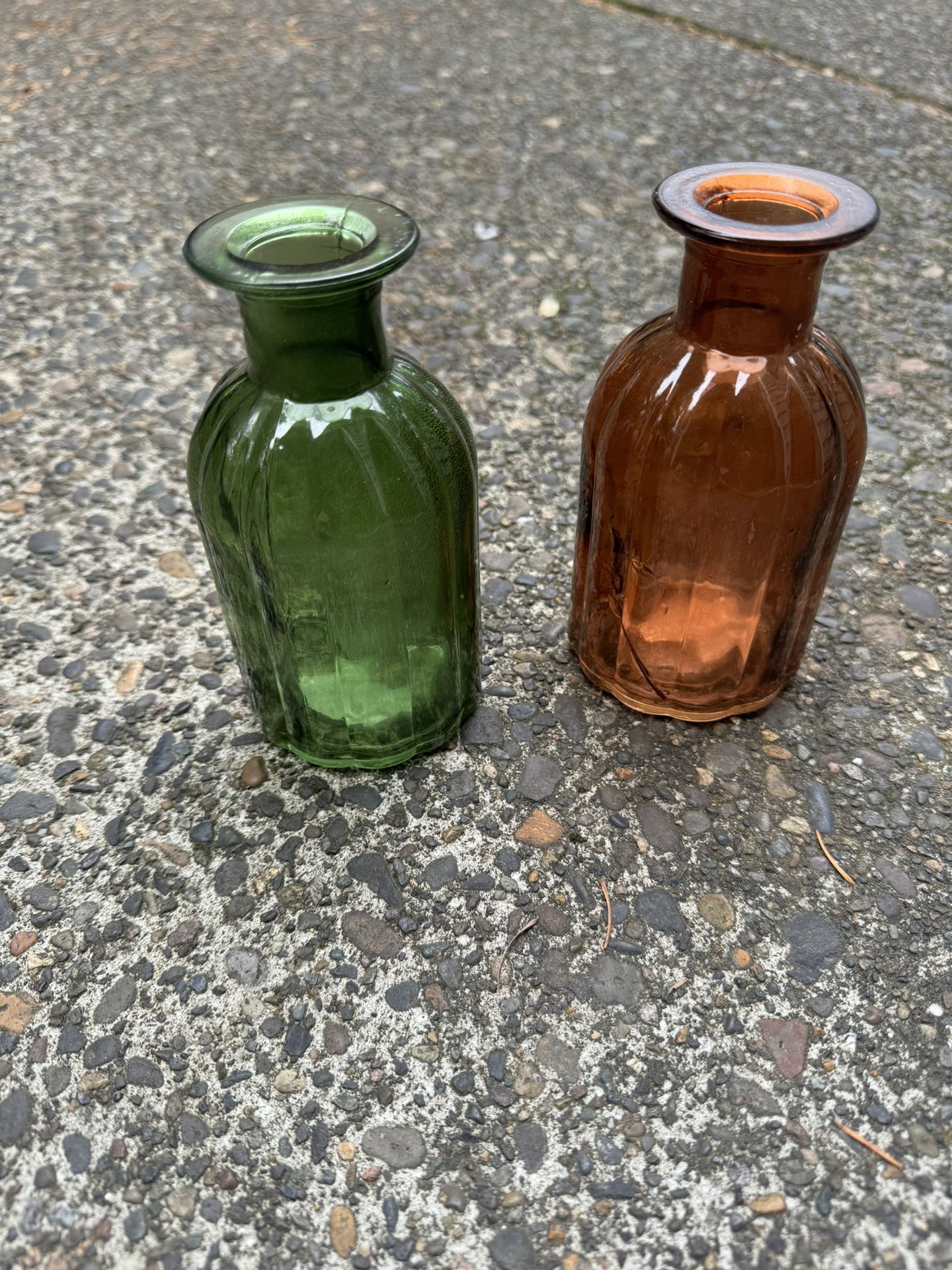 Green And Orange Vases
