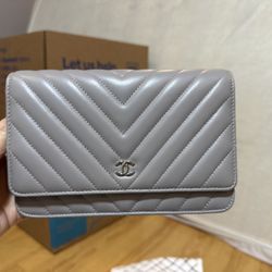 Chanel Chevron Wallet on Chain