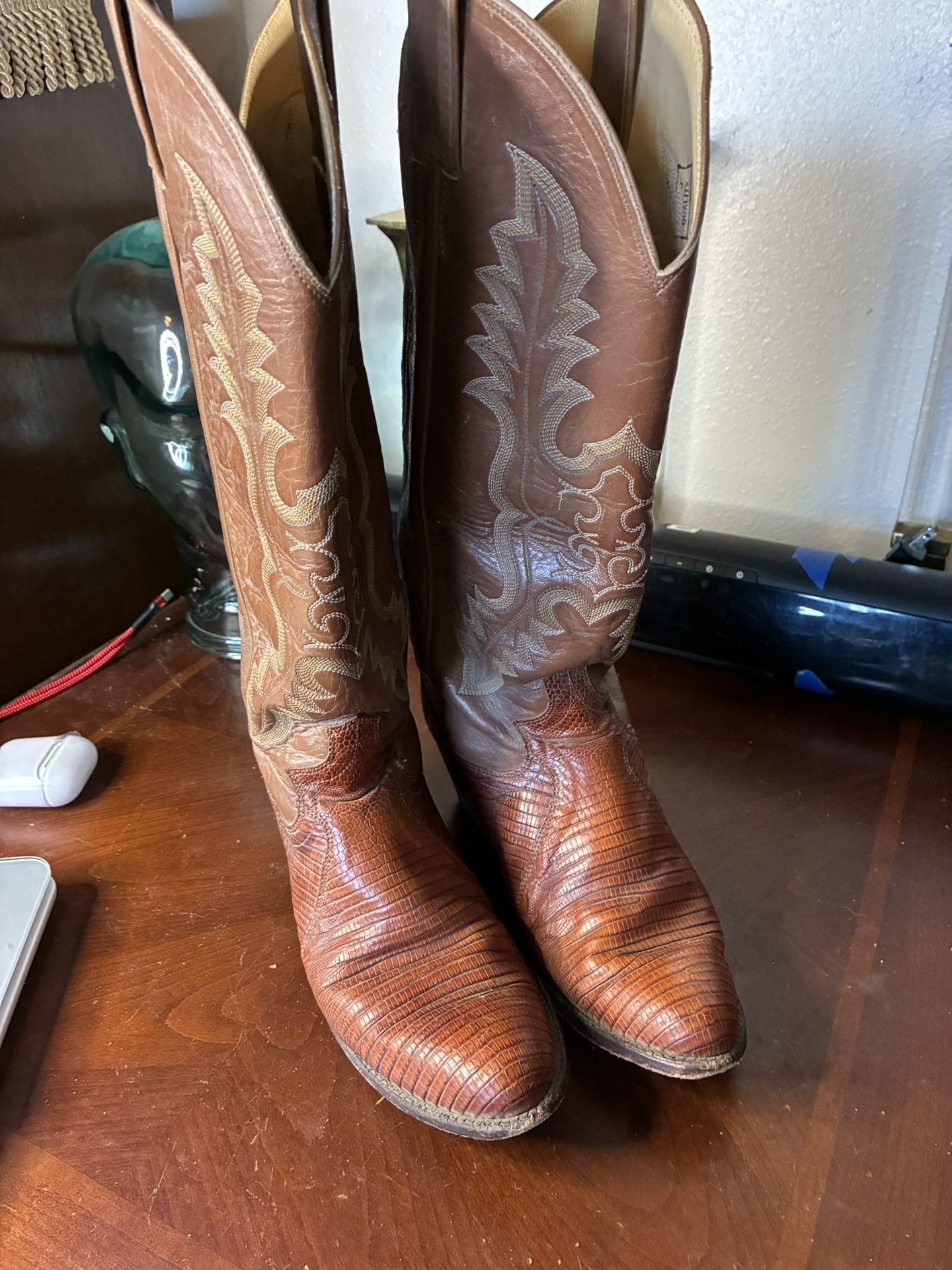 Justin Teju Lizard Foot Women's Cowboy Boots L4671 Size 7B