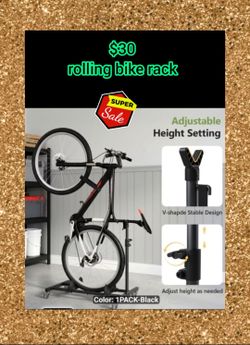 Rolling Bike Rack Black Adjustable Height  2 nice bikes fixie
